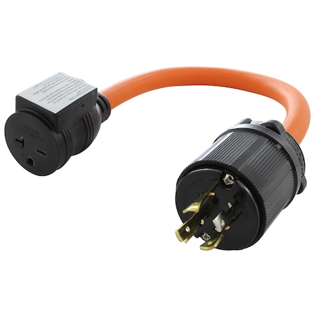 Ac Works Adapter Cable, STW, 6-15/20R, L14-20P, 1.5 ft., Orange L1420CB620